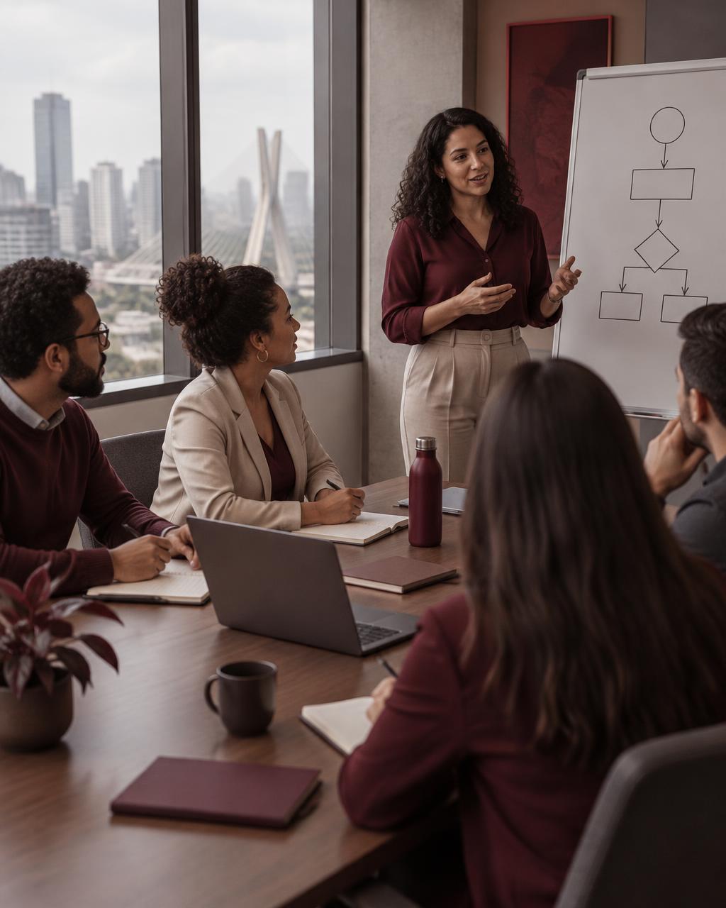 Equipe em sessão de treinamento corporativo